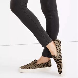 Madewell Sidewalk Slip-On Sneakers 6 Zebra Calf Hair Shoes